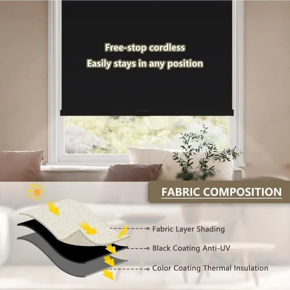SUNOFF Cordless Blackout Roller Shade Blind 32